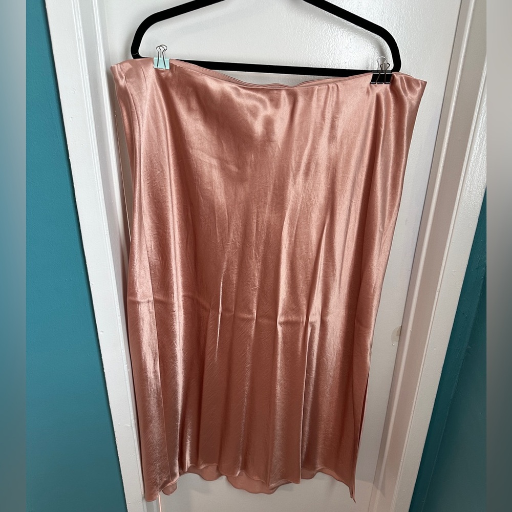 VINCE side Slit Satin Skirt, XXL EXTENDED SIZES